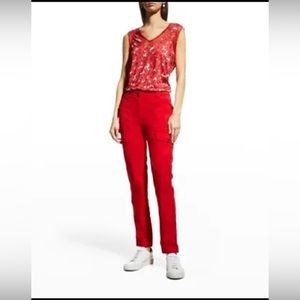 Anatomie Jackson Sleeveless Mesh Insert Ladies Top Medium Poppy Floral Red NWT